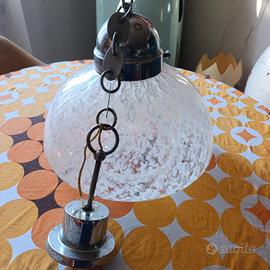 lampadario vintage vetro particolare
