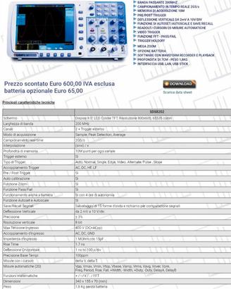 OSCILLOSCOPIO OWON SDS8202 NUOVO