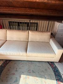 Divano 3 posti moderno in tessuto beige/crema
