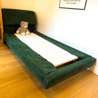 Letto singolo verde velluto 200x100