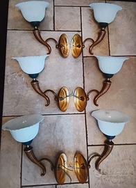 6 applique in ottone anni 80