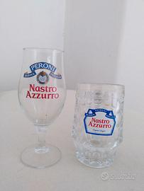Due bicchieri Peroni Nastro azzurro da collezione