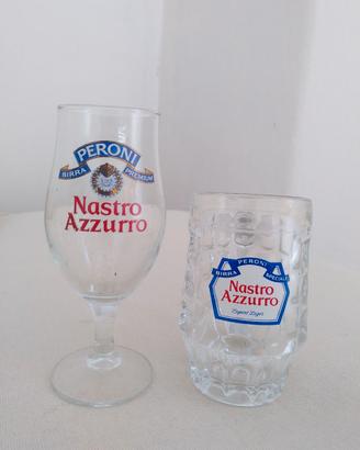 Due bicchieri Peroni Nastro azzurro da collezione