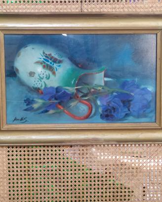 SERGIO BORELLA-AREZZO-BROCCA con FIORI- ad OLIO