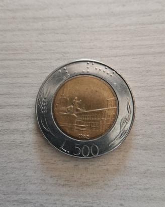 Moneta 500 lire del 1992 bimetallica, rara