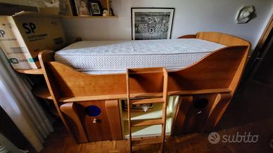 Letto listellare e massello in ciliegio