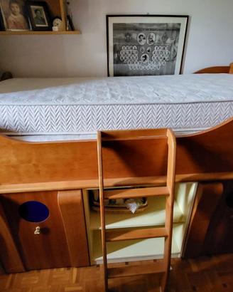 Letto listellare e massello in ciliegio