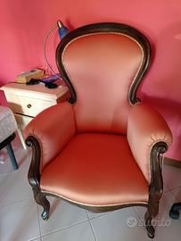 Poltrona vintage stile Luigi Filippo legno