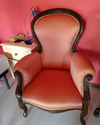 Poltrona vintage stile Luigi Filippo legno