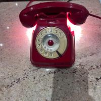 Telefono lampada a disco rosso vintage