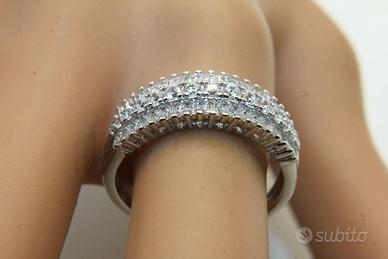 Stupendo anello argento pavè pietre CZ