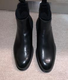 Stivaletti Chelsea N.40 In Vera Pelle Nera