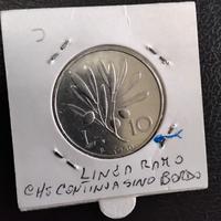 Lire 10 ulivo 1950 varieta',con ramo che prosegue