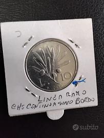 Lire 10 ulivo 1950 varieta',con ramo che prosegue