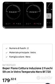 Piano ad induzione doppio pagato 180€