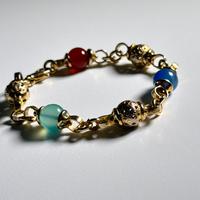 Bracciale argento dorato e pietre naturali