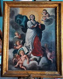 antico dipinto olio su tela epoca XVIII secolo 