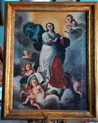 antico dipinto olio su tela epoca XVIII secolo 