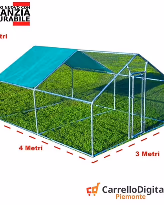 Recinto per Polli 3x4 m x h 2 m – 12 mq verdino