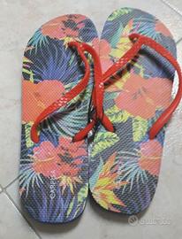 Infradito ibisco blu/rosse