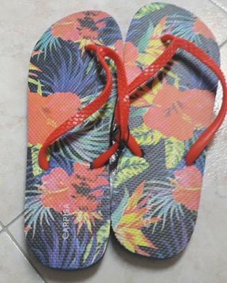 Infradito ibisco blu/rosse