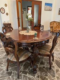Set Tavolo con Sedie Antiquariato
