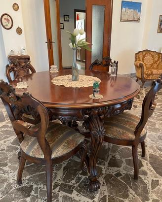 Set Tavolo con Sedie Antiquariato