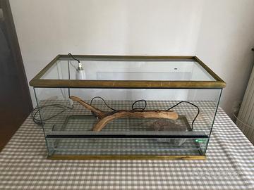 Terrario basso con roccia riscaldante