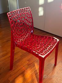 sedie in policarbonato rosse
