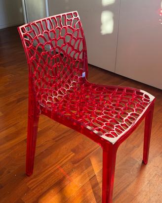 sedie in policarbonato rosse