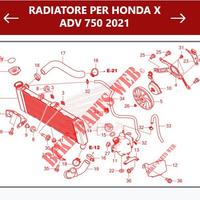 Radiatore ORIGINALE Honda X-ADV 2021 19010MKHD01