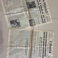 2 giornali L’Unita e L’avanti anni 60