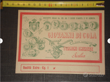 etichetta di cola antica pasta vintage anni 20 30