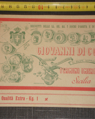 etichetta di cola antica pasta vintage anni 20 30