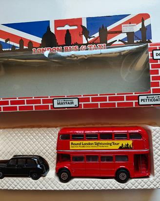 Bus Londra + Taxi Die-cast in scatola