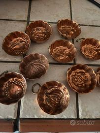 Stampini per budino in rame con anello di lato