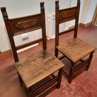 Sedie fratine in legno schienale alto