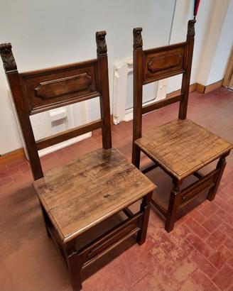 Sedie fratine in legno schienale alto
