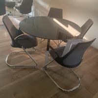 Tavolo Tondo FARAM design cristallo nero 120cm