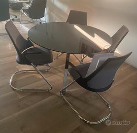 Tavolo Tondo FARAM design cristallo nero 120cm