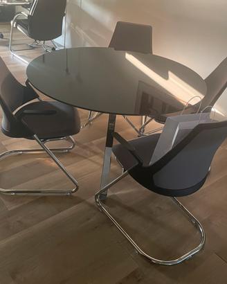Tavolo Tondo FARAM design cristallo nero 120cm