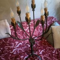 Candelabro artigianale in ferro battuto
