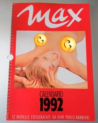MAX Calendario 1992 12 Modelle Fotografate