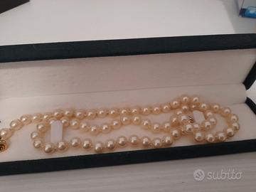 Collana di perle Mikis e ferma soldi originali con