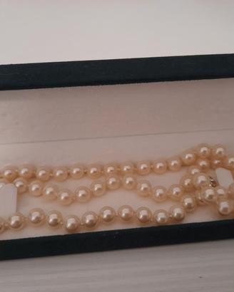 Collana di perle Mikis e ferma soldi originali con