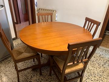 Tavolo + 4 sedie impagliate