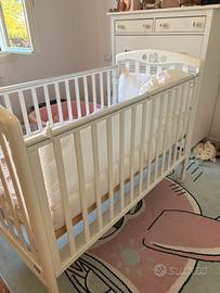 Lettino Pali orsetto bianco + materasso Italbaby