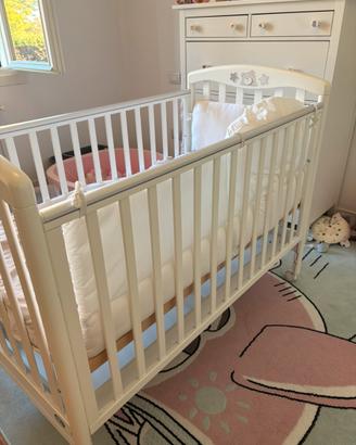 Lettino Pali orsetto bianco + materasso Italbaby