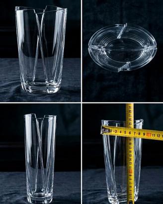 Vaso in cristallo trasparente design moderno 25cm