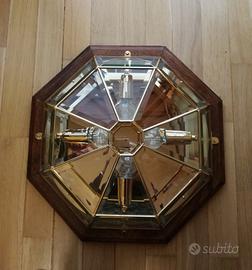 Plafoniera legno e ottone
